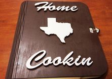 Home Cookin' Wooden 3-Ring Recipe Binder 4 small