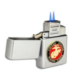 Double Flame Butane Torch Lighter With Military Emblem 2 small