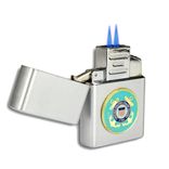 Double Flame Butane Torch Lighter With Military Emblem 4 small