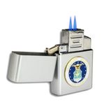 Double Flame Butane Torch Lighter With Military Emblem 5 small