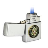 Double Flame Butane Torch Lighter With Military Emblem 1 small