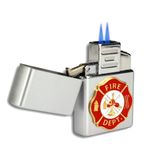Double Flame Butane Torch Lighter With Military Emblem 6 small