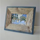 Framed Original Still Life Painting, Shabby Rustic Wood Frame, 11" X 9" 1 small