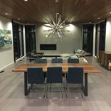 Walnut Live Edge Dining Table With Steel Legs, Modern Walnut Live Edge Table 2 small