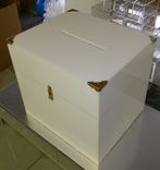 White Acrylic Gift Box / Money Box - Hand Crafted Custom Made 2 small