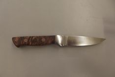 Stainless Steel Hunting Knife Fit With Hondurous Rose Wood Burl Handles 3 small