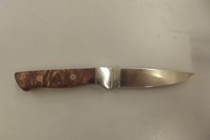 Stainless Steel Hunting Knife Fit With Hondurous Rose Wood Burl Handles 4 small