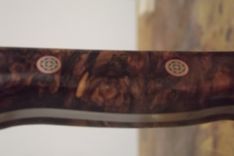 Stainless Steel Hunting Knife Fit With Hondurous Rose Wood Burl Handles 2 small