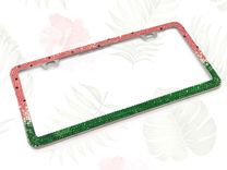 Watermelon Crystal Bling License Plate Frame Bedazzled Crystallized Vanity Car Summer European 2 small