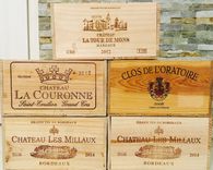 5 French Original Twelve Count Bottles Wine Crates 2 small