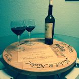 Lazy Susan Wine Crate Panel Napa Valley Rare Large 20 1/2 Groth Center 4 small