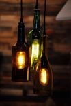 Set Of Three Recycled Wine Bottle Hanging Lamp 1 small