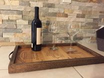 French Wine Crate Panels Originals & White Oak Handmade Serving Tray 2 small