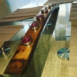 Wine Barrel Stave Candle Holder Centerpiece Handmade. 1 small