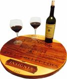 Wine Crate Panel Lazy Susan 100% Handcrafted Napa Wines With Bearings. 2 small