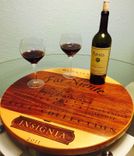 Wine Crate Panel Lazy Susan 100% Handcrafted Napa Wines With Bearings. 1 small