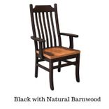 Reclaimed Wood Mission Chair (Black And Natural Barnwood Seat) 2 small