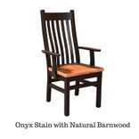 Reclaimed Wood Mission Chair (Onyx Stain And Natural Barnwood Seat) 2 small
