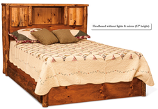 American Made Rustic Pine Log Bed With Bookcase Headboard And Spindle Footboard 2 small
