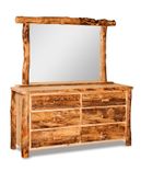 American Made Rustic Pine Log Six Drawer Dresser 1 small