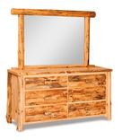 American Made Rustic Pine Log Six Drawer Dresser 3 small