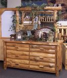 American Made Rustic Pine Log Six Drawer Dresser 4 small