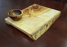 Live Edge Cutting Board Reclaimed Black Willow Board Reclaimed Elm Bowl 1 small