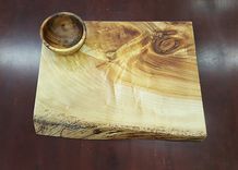 Live Edge Cutting Board Reclaimed Black Willow Board Reclaimed Elm Bowl 3 small