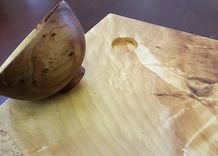 Live Edge Cutting Board Reclaimed Black Willow Board Reclaimed Elm Bowl 5 small