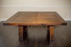 Reclaimed Heart Pine Trestle Dining Table 2 small