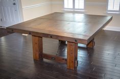 Reclaimed Heart Pine Trestle Dining Table 3 small