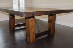 Reclaimed Heart Pine Trestle Dining Table 5 small