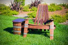 Special Package 2 Wine Barrel Adirondack Chairs And Free End Table 2 small