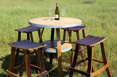 Wine Barrel Bar Stools- Special Price 5 small