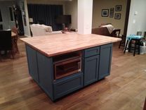 Custom Shaker Style Kitchen Island With Butcher Block Counter 1 small