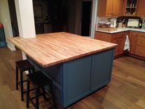 Custom Shaker Style Kitchen Island With Butcher Block Counter 5 small