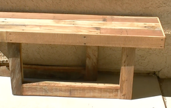 Pallet Wood Patio Bench 5 small