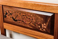 Chinese Insprired Bed With Cherry Blossom Inlay 4 small