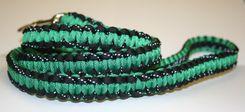 4 Ft Kelly Green & Reflective Black Paracord Leash 1 small