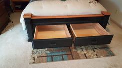 Queen Storage Bed W/Cherry Accents 2 small