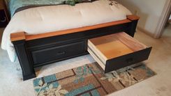 Queen Storage Bed W/Cherry Accents 3 small