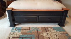 Queen Storage Bed W/Cherry Accents 4 small