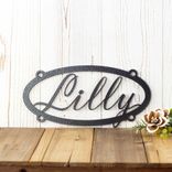 Custom Hanging Oval Metal Name Sign 4 small