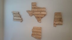 Texas Wooden State Map Wall Art 2 small