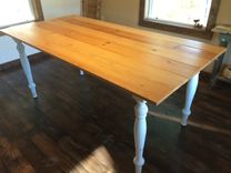 Reclaimed Pine 3 Ft. X 6 Ft. Farm Table With Distressed Legs And Skirting. 3 small