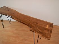 Live Edge Black Walnut Console Table With Hairpin Legs 3 small