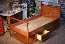 Oak And Mahogany Captains Bed 3 small
