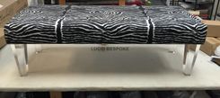 Made To Order Smooth Upholstered Bench With Lucite Legs 1 small