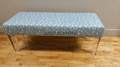 Made To Order Smooth Upholstered Bench With Lucite Legs 2 small