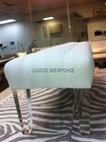 Hollywood Regency Made To Order Upholstered Tufted Bench Lucite Legs 2 small